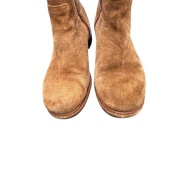 Tory Burch Alaina Ankle Boots Brown Suede Casual Fall Booties Classic Size 6 1/2 - Picture 3 of 9